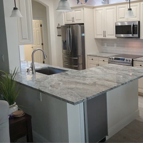 Kitchen countertop installed
