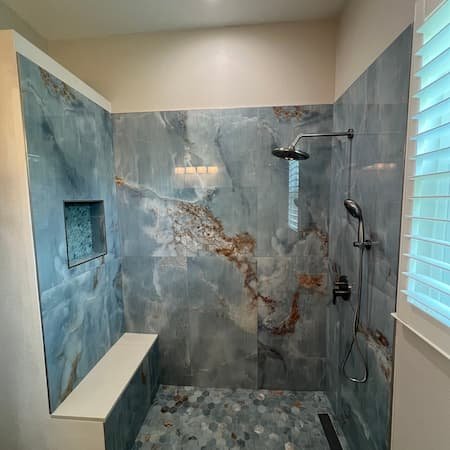 Tub to shower remodeling