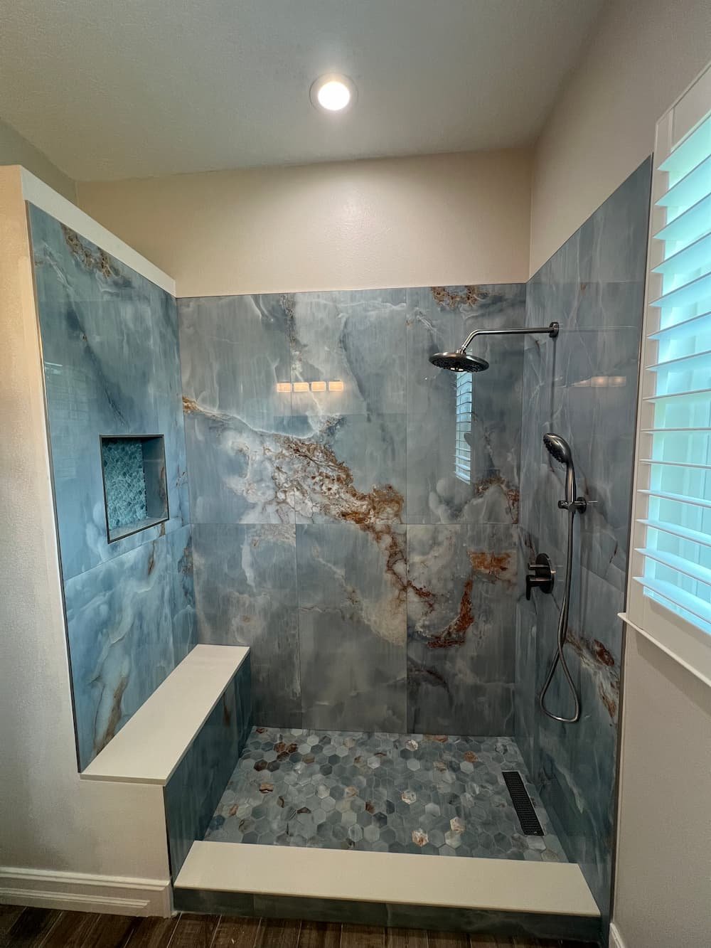 walk in shower bathroom remodeling job